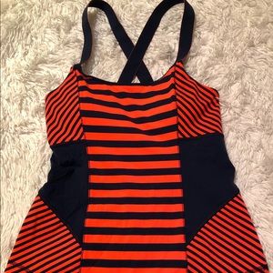 Lululemon Striped Work It Out Cross Back Tank Top